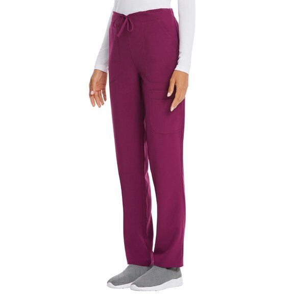 NWT Scrubstar Women's Core Essentials Drawstring Cargo Scrub Pants Wine Sizes S - Picture 5 of 6
